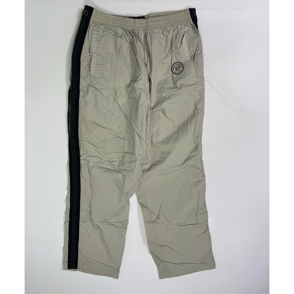 VTG Abercrombie Snap Tearaway Nylon Pants Indian Y2K Baggy Men Medium Lined Logo